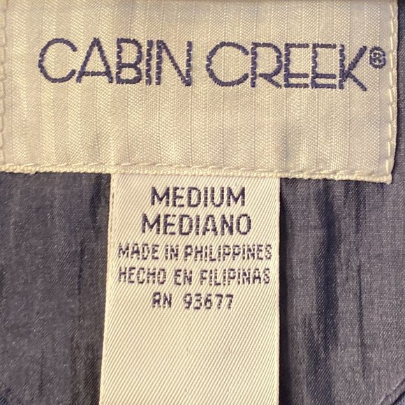 Cabin Creek Navy Blue Windbreaker Jacket zipper front closure Size Medium - Picture 2 of 4